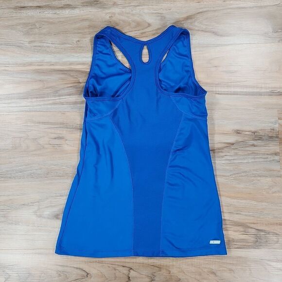 💜Danskin Dri-More Blue Racerback Athletic Shelf Bra Tanktop Medium - Picture 2 of 8